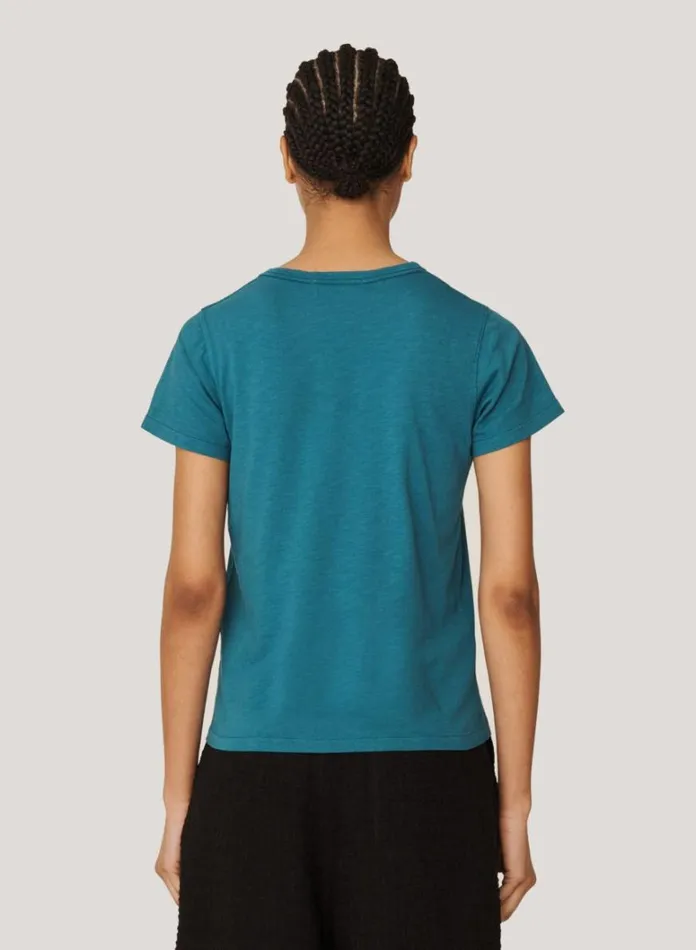 Womens TShirts YMC Day Organic Cotton TShirt Blue