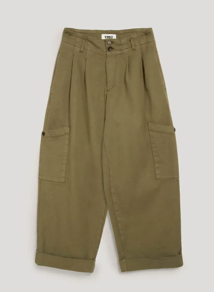 Womens Trousers YMC Grease Trouser Olive