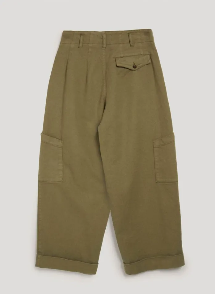 Womens Trousers YMC Grease Trouser Olive