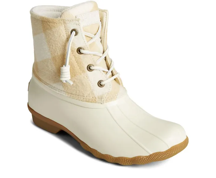 Women Saltwater Buffalo Check Duck Boot Ivory Sperry Rain and Duck Boots Women Saltwater Buffalo Check Duck Boot Ivory Sperry Rain and Duck Boots
