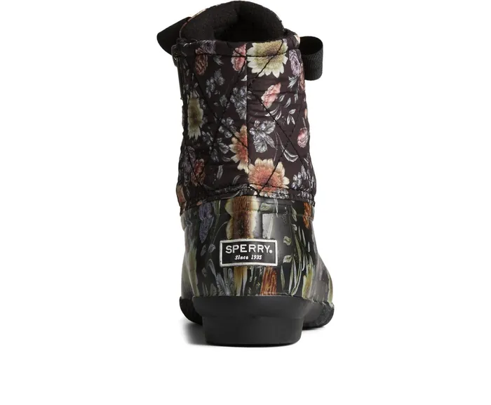 Women Saltwater Floral Duck Boot Black Sperry Boots Women Saltwater Floral Duck Boot Black Sperry Boots