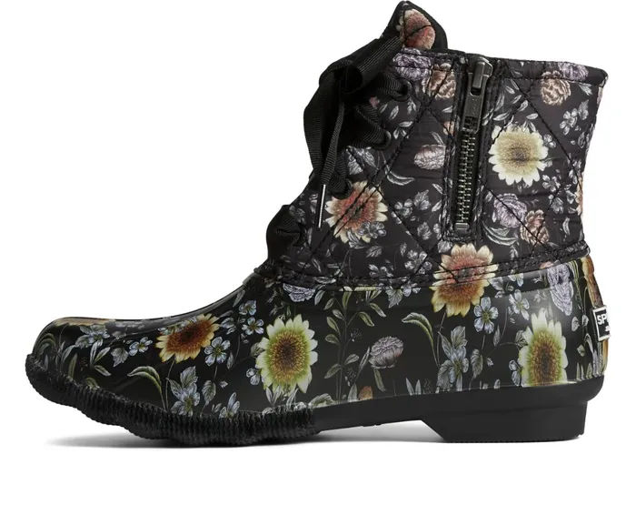 Women Saltwater Floral Duck Boot Black Sperry Boots Women Saltwater Floral Duck Boot Black Sperry Boots