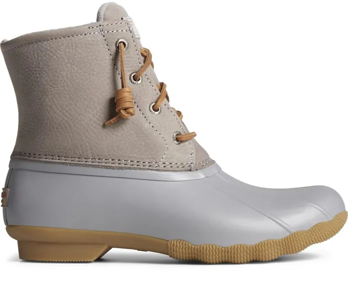 Women Saltwater Mainsail Leather Duck Boot Grey Sperry Rain and Duck Boots