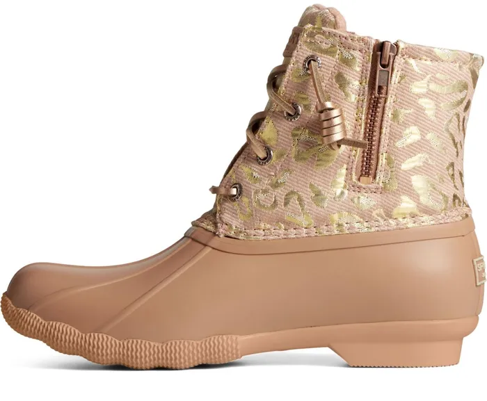 Women Saltwater Metallic Jacquard Duck Boot Rose Sperry Rain and Duck Boots Women Saltwater Metallic Jacquard Duck Boot Rose Sperry Rain and Duck Boots