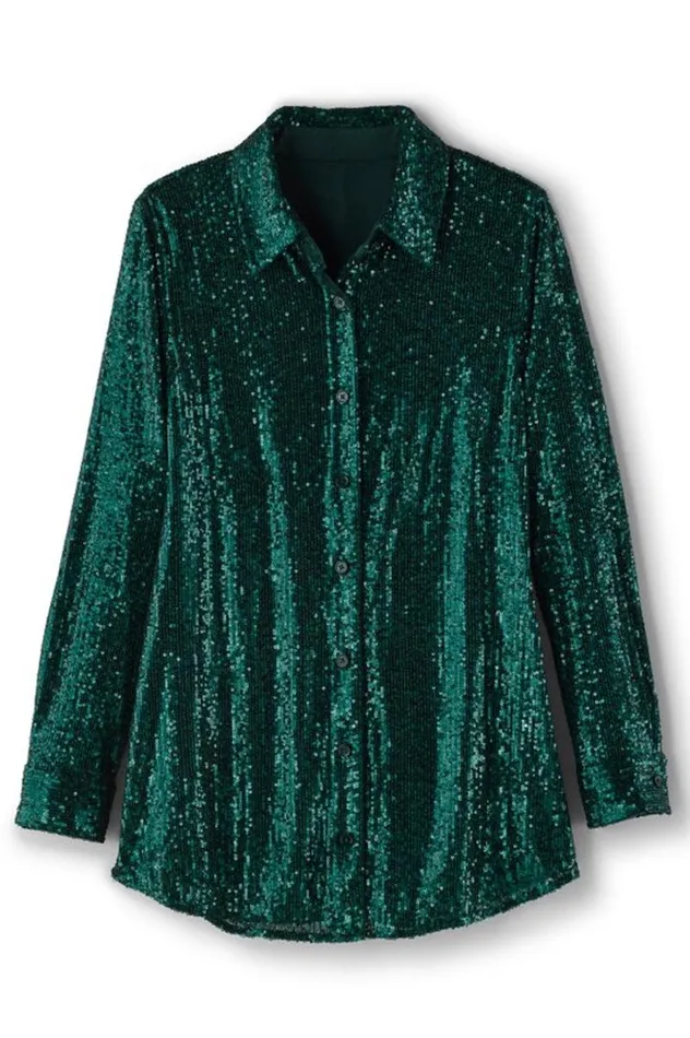 Women Sancerre Sequin Shirt Gold Sequin Soft Surroundings Tops Women Sancerre Sequin Shirt Gold Sequin Soft Surroundings Tops