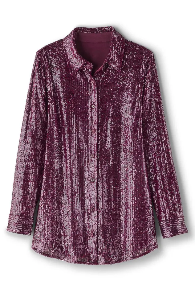 Women Sancerre Sequin Shirt Gold Sequin Soft Surroundings Tops Women Sancerre Sequin Shirt Gold Sequin Soft Surroundings Tops