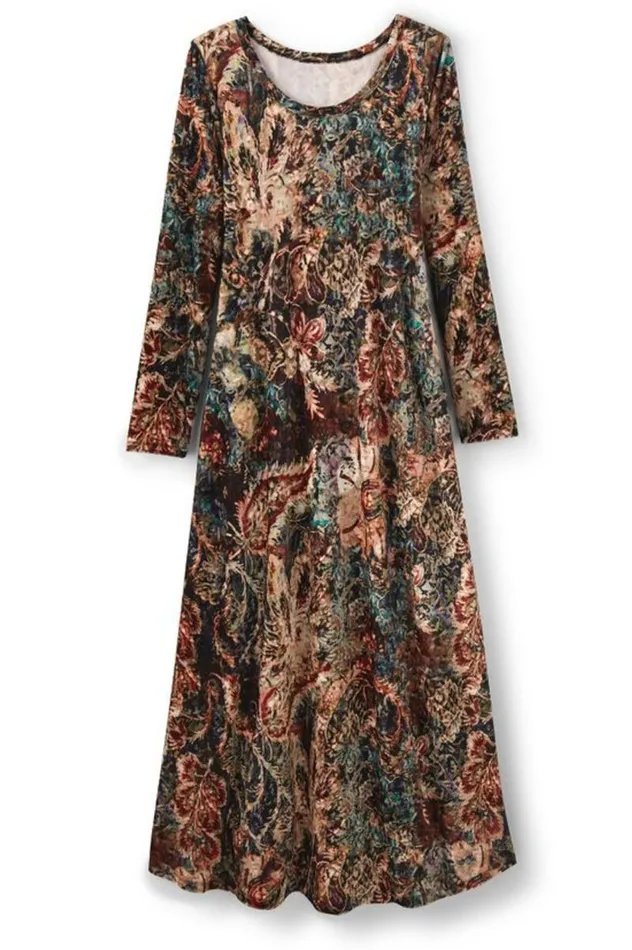 Women Santiago Stretch Velvet Dress Abstract Rust Soft Surroundings Dresses Women Santiago Stretch Velvet Dress Abstract Rust Soft Surroundings Dresses