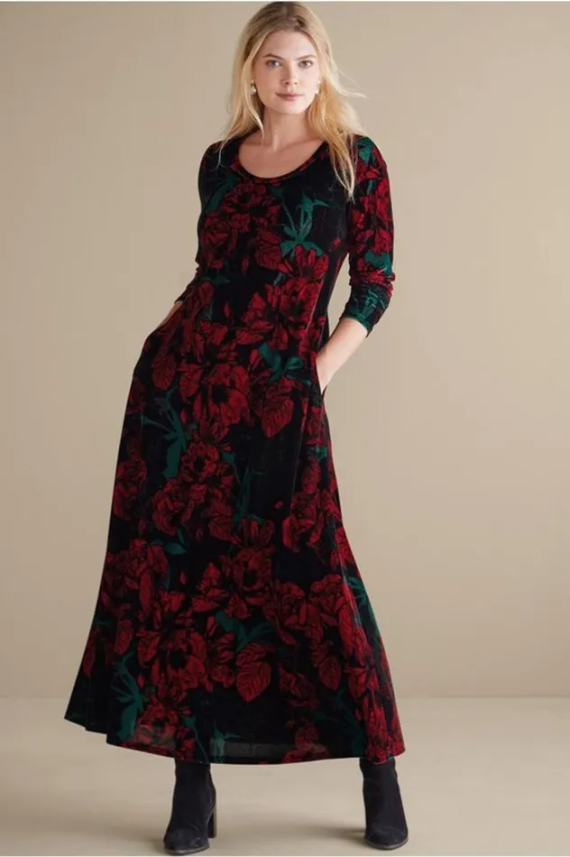 Women Santiago Stretch Velvet Dress Abstract Rust Soft Surroundings Dresses Women Santiago Stretch Velvet Dress Abstract Rust Soft Surroundings Dresses