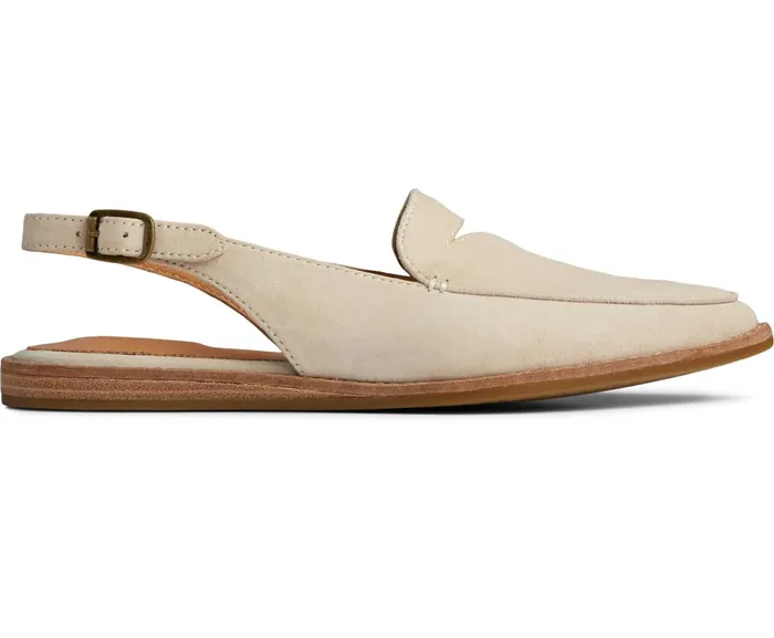 Women Saybrook Leather Slingback Ivory Nubuck Sperry Flats and Loafers