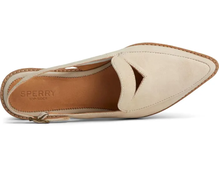 Women Saybrook Leather Slingback Ivory Nubuck Sperry Flats and Loafers Women Saybrook Leather Slingback Ivory Nubuck Sperry Flats and Loafers