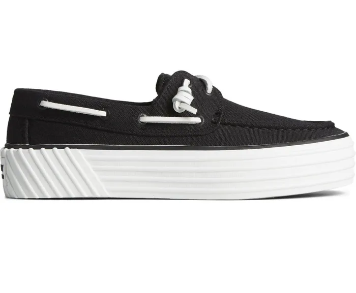 Women SeaCycled Bahama 20 Platform Sneaker Black Sperry Sneakers
