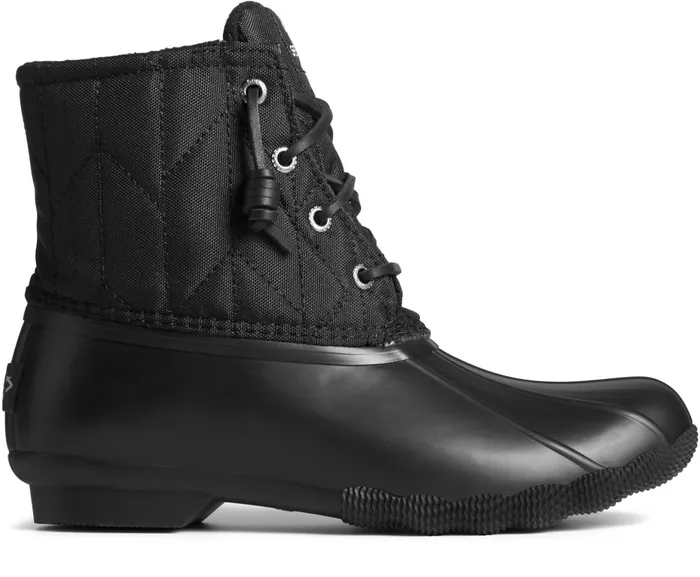 Women SeaCycled Saltwater Nylon Duck Boot Black Sperry Boots