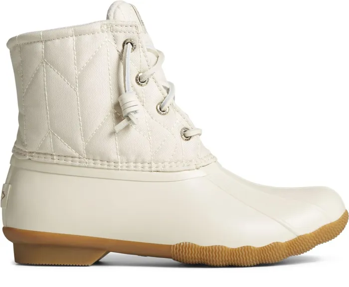 Women SeaCycled Saltwater Nylon Duck Boot Ivory Sperry Boots