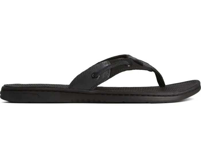 Women Seafish Sparkle Flip Flop Black Sperry Sandals
