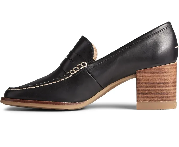 Women Seaport Penny Heel Leather Loafer Black Sperry Flats and Loafers Women Seaport Penny Heel Leather Loafer Black Sperry Flats and Loafers