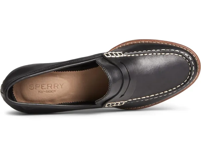 Women Seaport Penny Heel Leather Loafer Black Sperry Flats and Loafers Women Seaport Penny Heel Leather Loafer Black Sperry Flats and Loafers