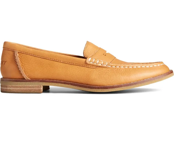 Women Seaport Penny Leather Loafer Tan Sperry Flats and Loafers