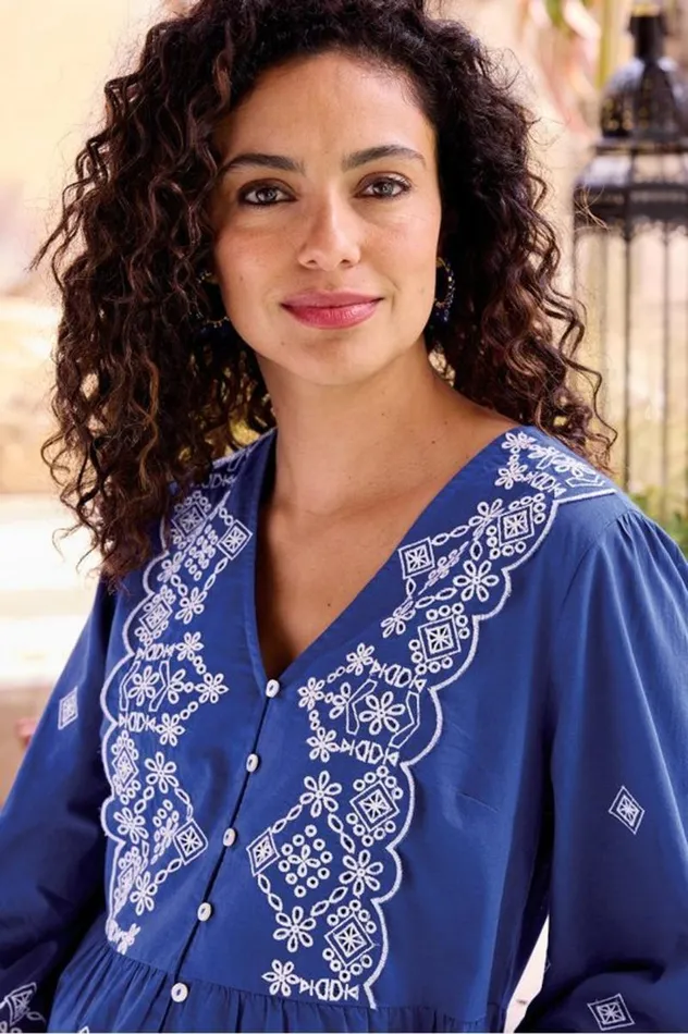 Women Shona Embroidered Top Sodalite Blue Soft Surroundings Tops Women Shona Embroidered Top Sodalite Blue Soft Surroundings Tops