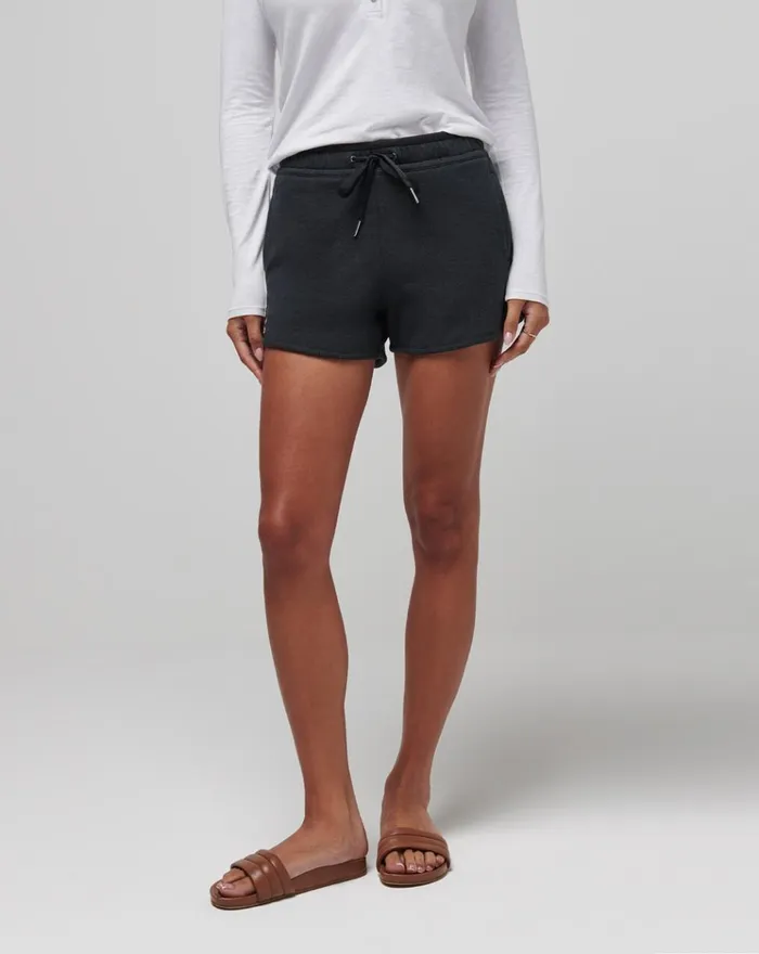 Women Shorts TravisMathew CLOUD FLEECE SHORT 20 Heather Black