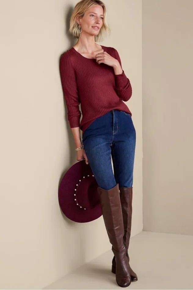 Women Soft Essential Ribbed Pullover Sweater Evergreen Soft Surroundings Tops Women Soft Essential Ribbed Pullover Sweater Evergreen Soft Surroundings Tops