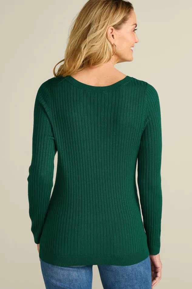 Women Soft Essential Ribbed Pullover Sweater Evergreen Soft Surroundings Tops Women Soft Essential Ribbed Pullover Sweater Evergreen Soft Surroundings Tops
