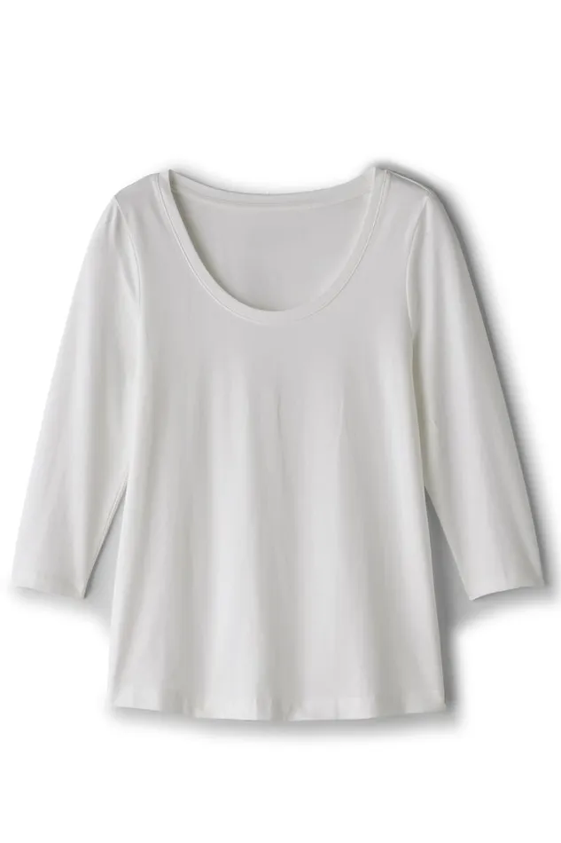 Women Soft Essential Supima 34 Sleeve Tee I Black Soft Surroundings Tops Women Soft Essential Supima 34 Sleeve Tee I Black Soft Surroundings Tops