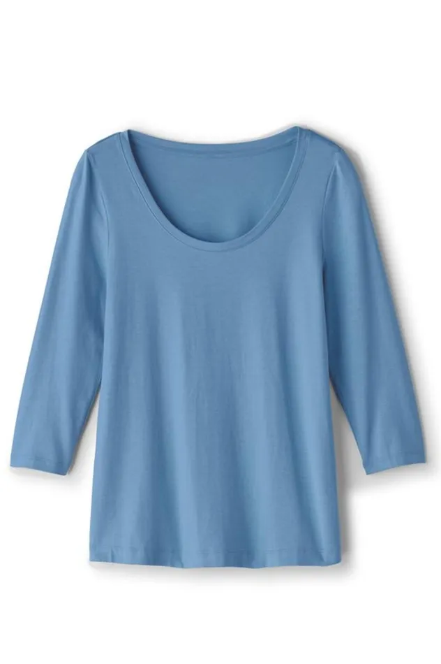 Women Soft Essential Supima 34 Sleeve Tee I Black Soft Surroundings Tops Women Soft Essential Supima 34 Sleeve Tee I Black Soft Surroundings Tops