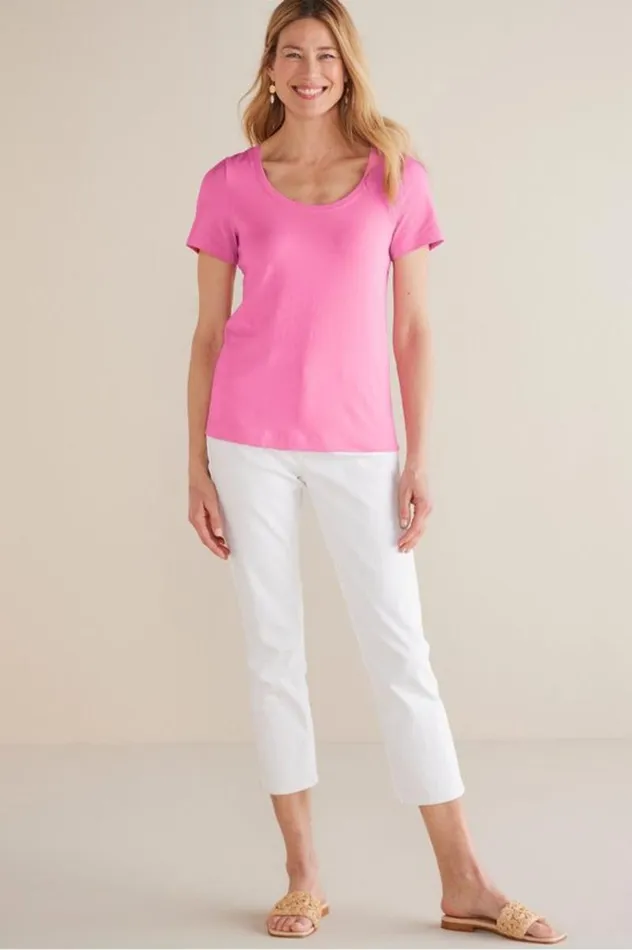 Women Soft Essential Supima Short Sleeve Tee Azalea Pink Soft Surroundings Tops Women Soft Essential Supima Short Sleeve Tee Azalea Pink Soft Surroundings Tops