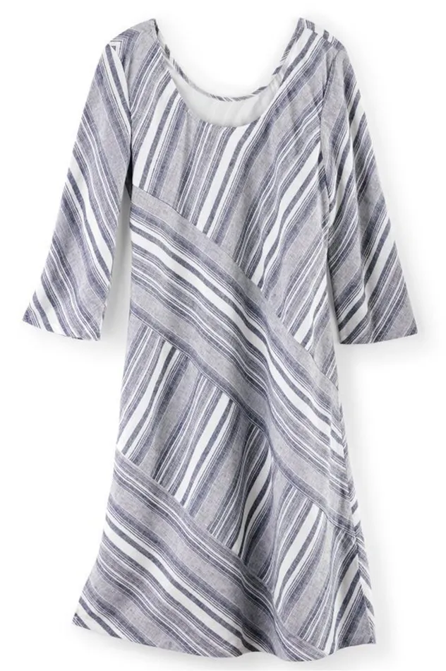 Women Sonya Linen Dress Whiteblue Soft Surroundings Dresses Women Sonya Linen Dress Whiteblue Soft Surroundings Dresses