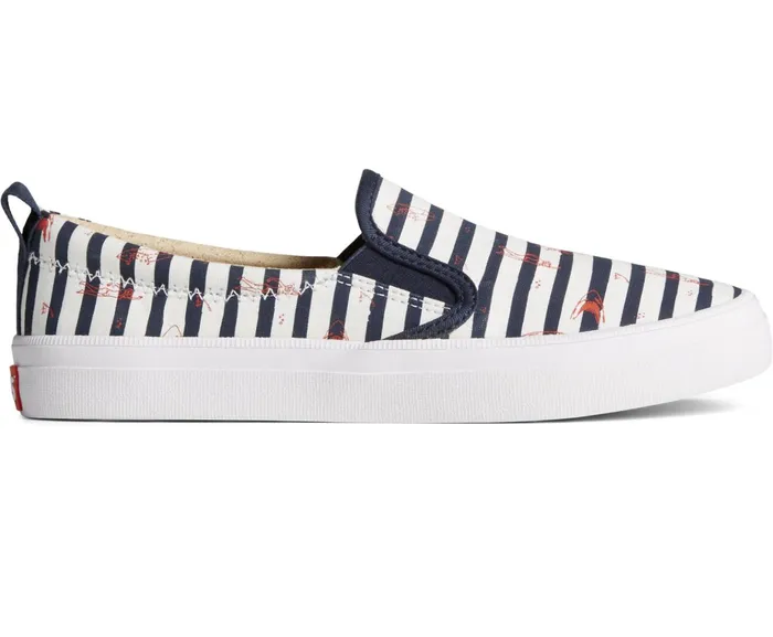 Women Sperry X JAWS Crest Twin Gore Stripe Slip On Sneaker Blue Sperry Sneakers Women Sperry X JAWS Crest Twin Gore Stripe Slip On Sneaker Blue Sperry Sneakers