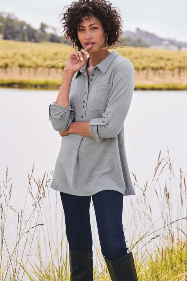 Women Take It Easy Top Medium Heather Grey Soft Surroundings Tops Women Take It Easy Top Medium Heather Grey Soft Surroundings Tops