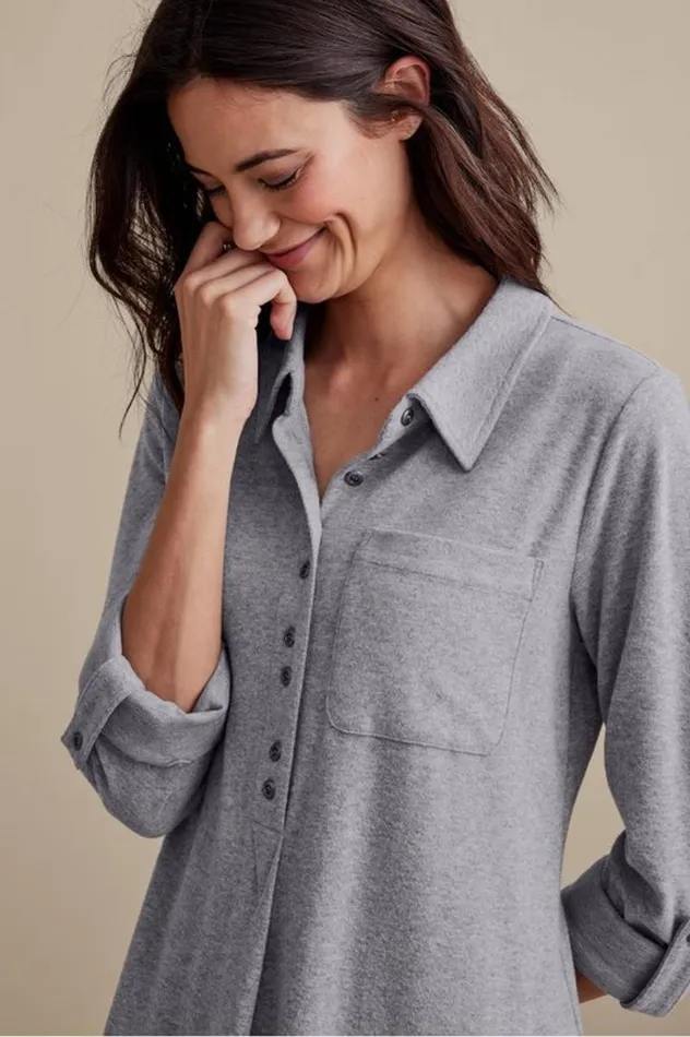 Women Take It Easy Top Medium Heather Grey Soft Surroundings Tops Women Take It Easy Top Medium Heather Grey Soft Surroundings Tops