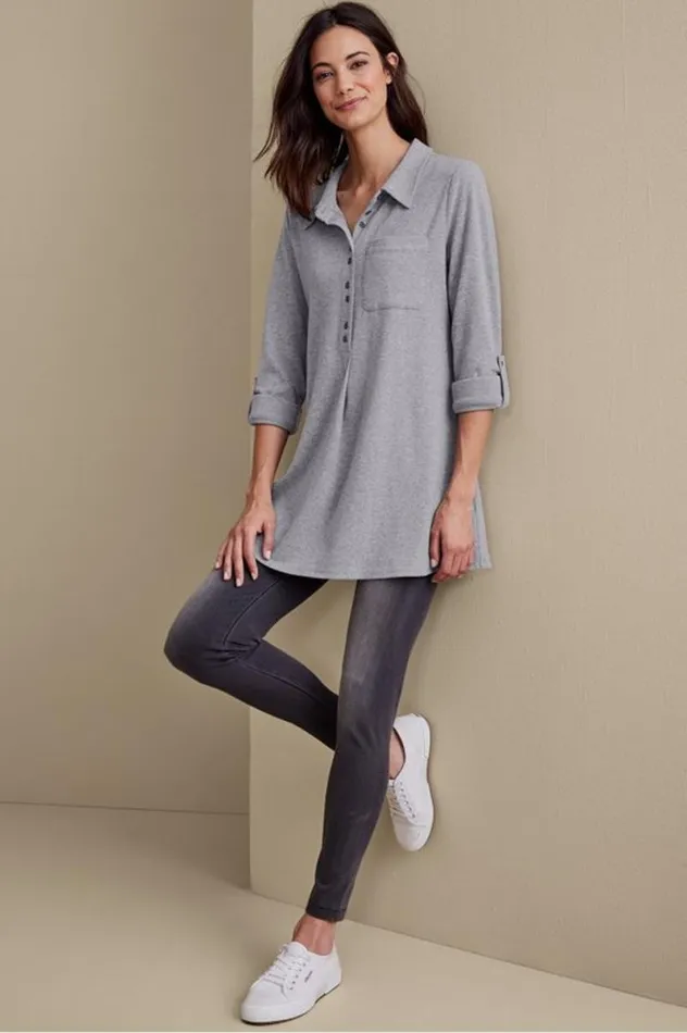 Women Take It Easy Top Medium Heather Grey Soft Surroundings Tops Women Take It Easy Top Medium Heather Grey Soft Surroundings Tops