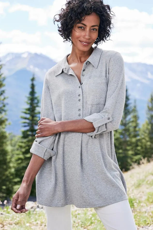 Women Take It Easy Tunic Sangria Heather Soft Surroundings Tops Women Take It Easy Tunic Sangria Heather Soft Surroundings Tops