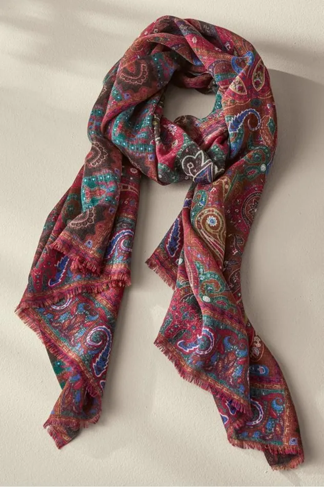 Women Tamara Paisley Scarf Multi Soft Surroundings Scarves and Wraps