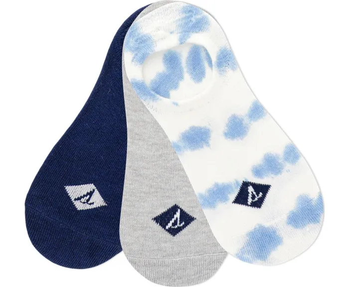 Women Tie Dye Low Show 3Pack Sock Navy Sperry Socks and Liners