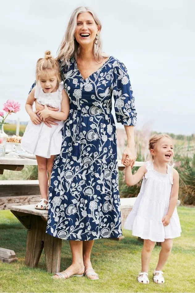 Women Tilda Embroidered Midi Dress Navy Soft Surroundings Dresses Women Tilda Embroidered Midi Dress Navy Soft Surroundings Dresses