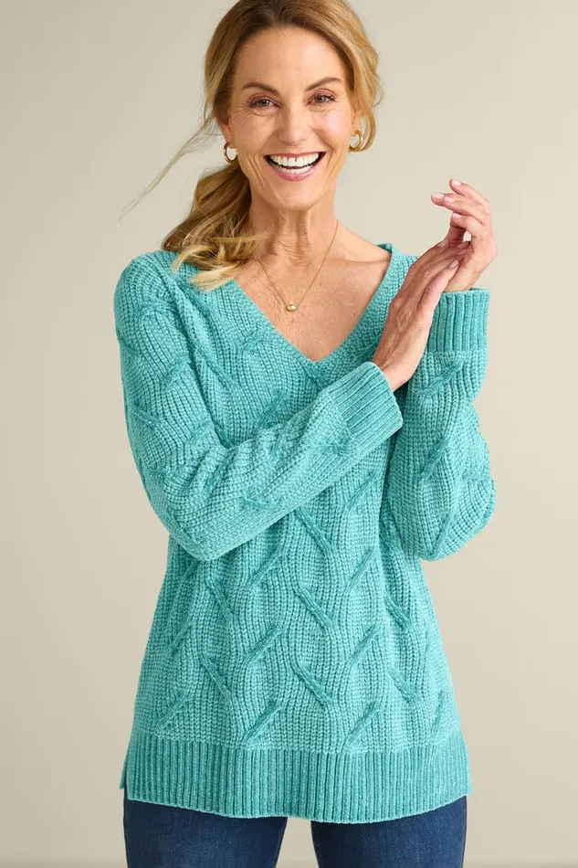 Women Trina Chenille Sweater Aquarelle Soft Surroundings Tops