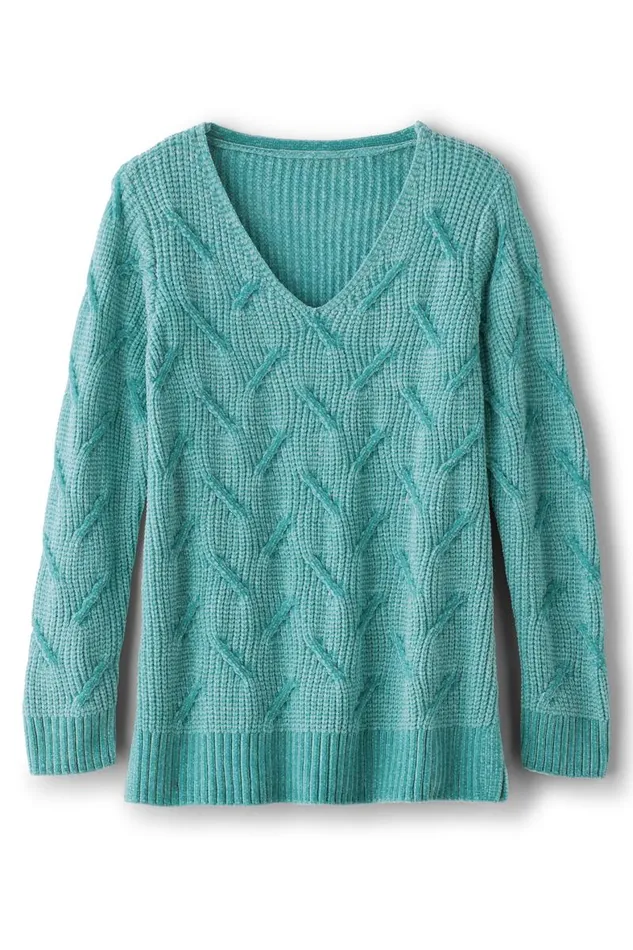 Women Trina Chenille Sweater Aquarelle Soft Surroundings Tops Women Trina Chenille Sweater Aquarelle Soft Surroundings Tops