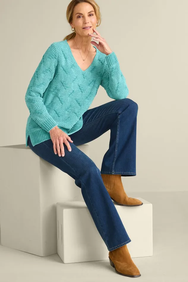 Women Trina Chenille Sweater Aquarelle Soft Surroundings Tops Women Trina Chenille Sweater Aquarelle Soft Surroundings Tops