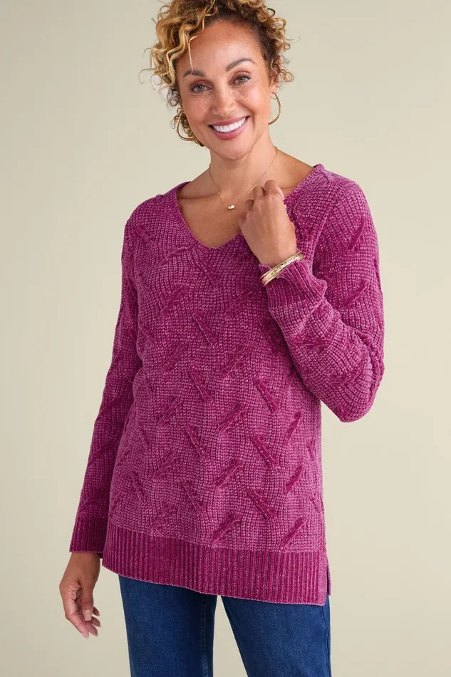 Women Trina Chenille Sweater Aquarelle Soft Surroundings Tops Women Trina Chenille Sweater Aquarelle Soft Surroundings Tops