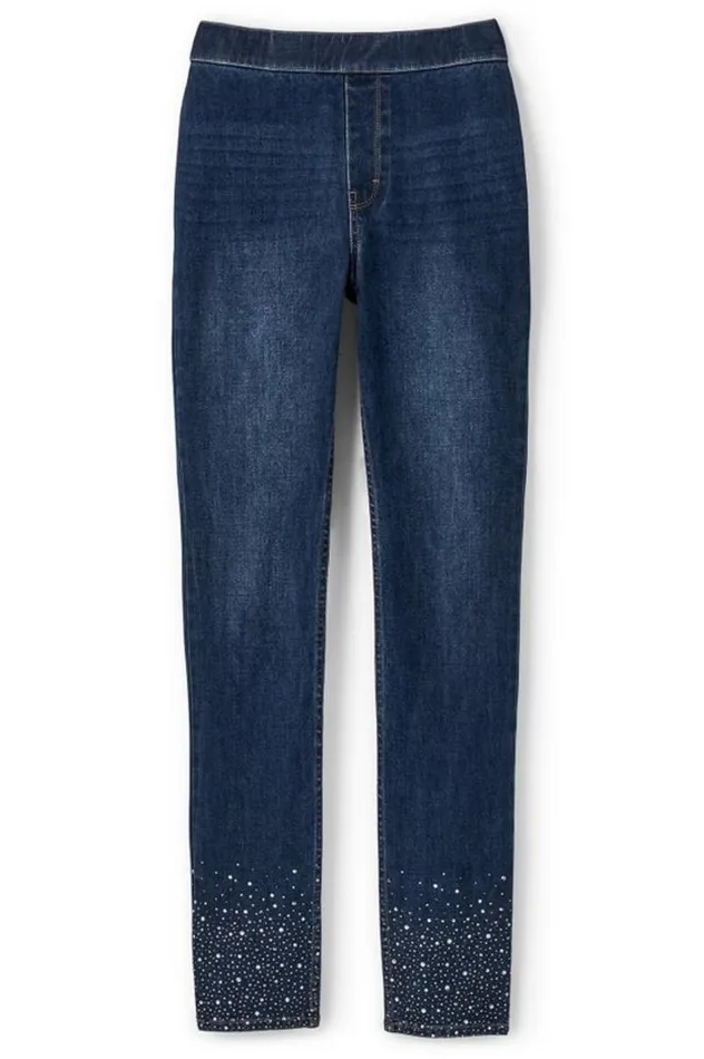 Women Ultimate Denim Crystal PullOn Slim Leg Jeans River Wash Soft Surroundings Jeans Women Ultimate Denim Crystal PullOn Slim Leg Jeans River Wash Soft Surroundings Jeans
