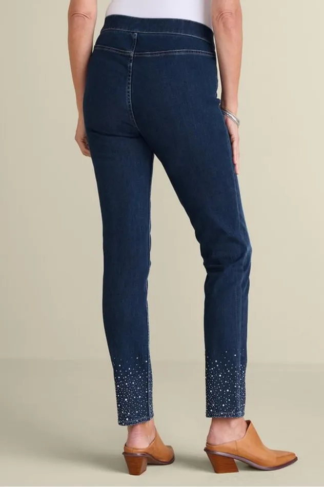 Women Ultimate Denim Crystal PullOn Slim Leg Jeans River Wash Soft Surroundings Jeans Women Ultimate Denim Crystal PullOn Slim Leg Jeans River Wash Soft Surroundings Jeans