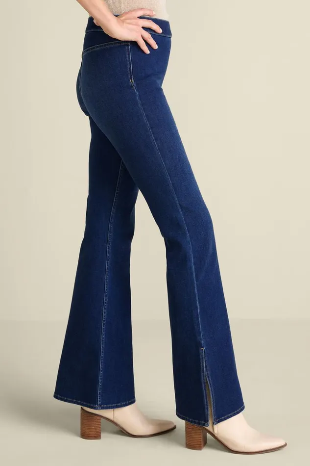 Women Ultimate Denim Slit Hem Flare Jeans Tidal Blue Wash Soft Surroundings Jeans Women Ultimate Denim Slit Hem Flare Jeans Tidal Blue Wash Soft Surroundings Jeans