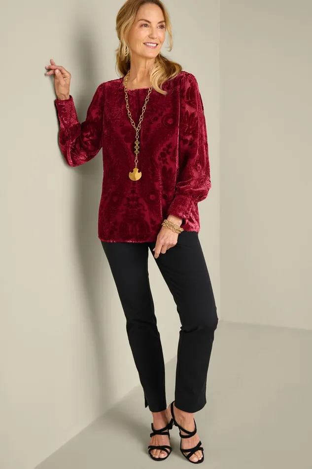 Women Vanetta Velvet Top Sapphire Soft Surroundings Tops Women Vanetta Velvet Top Sapphire Soft Surroundings Tops