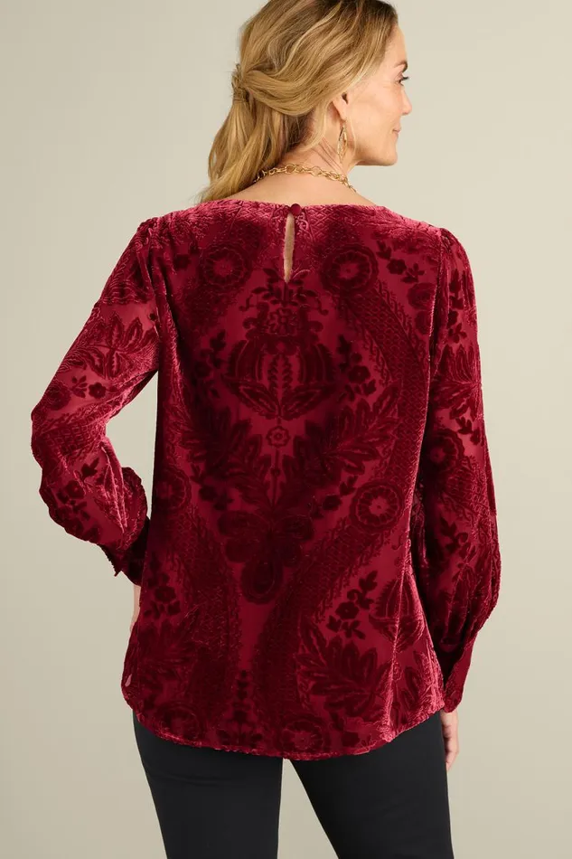 Women Vanetta Velvet Top Sapphire Soft Surroundings Tops Women Vanetta Velvet Top Sapphire Soft Surroundings Tops