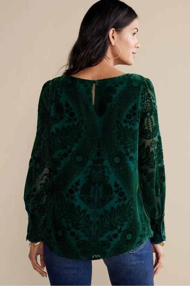 Women Vanetta Velvet Top Sapphire Soft Surroundings Tops Women Vanetta Velvet Top Sapphire Soft Surroundings Tops