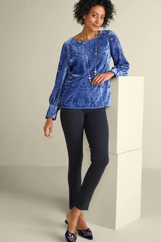 Women Vanetta Velvet Top Sapphire Soft Surroundings Tops Women Vanetta Velvet Top Sapphire Soft Surroundings Tops