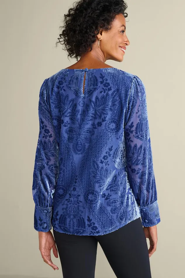 Women Vanetta Velvet Top Sapphire Soft Surroundings Tops Women Vanetta Velvet Top Sapphire Soft Surroundings Tops