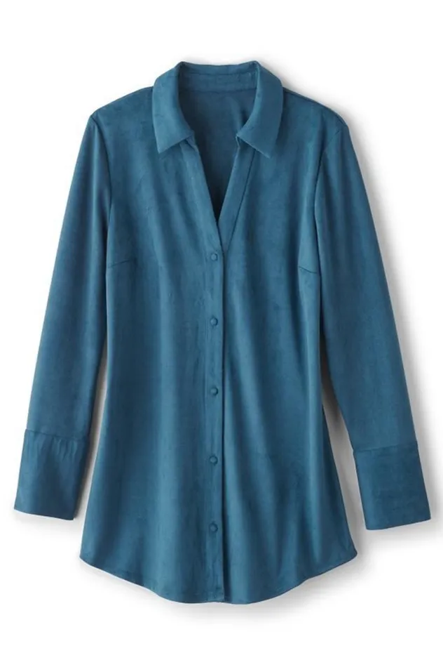 Women Vida Faux Suede Tunic Saddle Soft Surroundings Tops Women Vida Faux Suede Tunic Saddle Soft Surroundings Tops